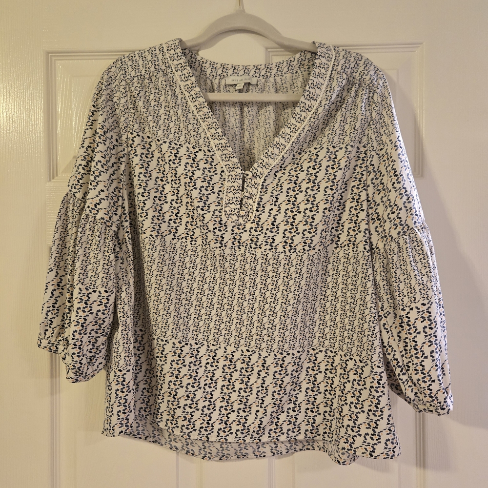 Women's Blue Patterned Top
